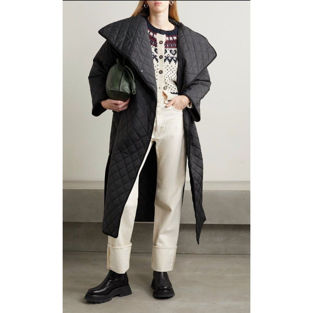 THE GREAT. Cream and Black Patterned Cardigan - Picture 13 of 14